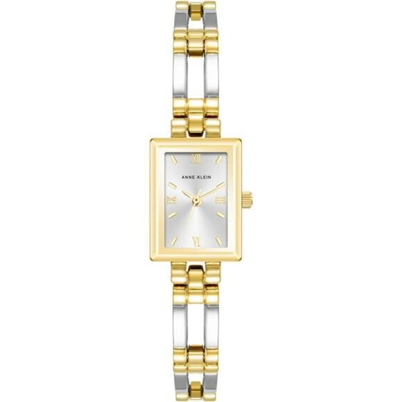 Womens two tone bracelet watch silver gold analog quartz water resistant main image 4